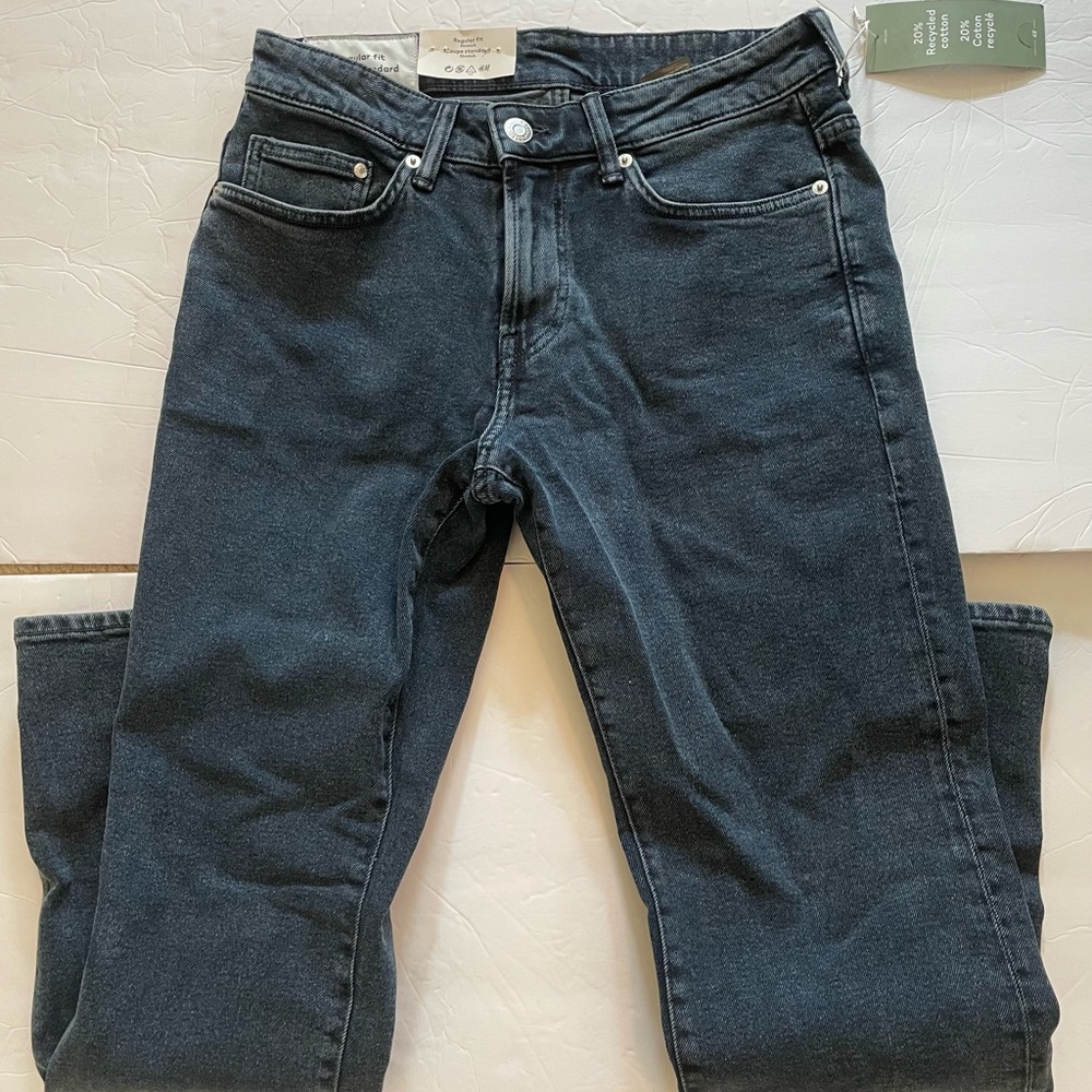 Mens H&M Blue Dark Wash Regular Fit Jeans Size 29x30
